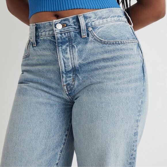 Madewell NWT Distressed Low-Slung Straight Jeans Size 33 in Olvera Wash - Picture 5 of 11